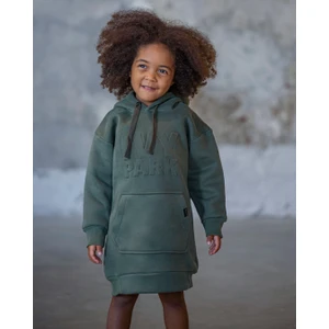 RG Brand Kabartmalı Baskı Detaylı Çocuk Kapüşonlu Sweat Elbise