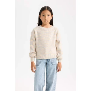 Kız Çocuk Oversize Geniş Kalıp Bisiklet Yaka Triko Kazak C9576A824WN