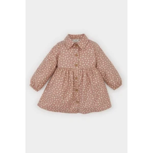 Kız Bebek Çiçekli Uzun Kollu Pazen Elbise D5636A524WN