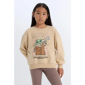 Kız Çocuk Star Wars-Mandalorian Relax Fit Bisiklet Yaka Sweatshirt D2822A824WN