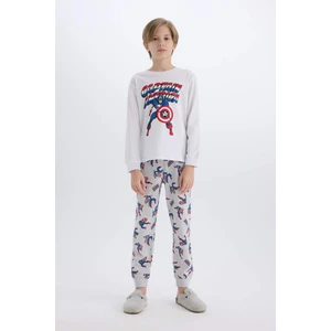 Erkek Çocuk Pijama Takımı Marvel Comics Bisiklet Yaka Uzun Kollu Üst Uzun Alt D6435A824WN
