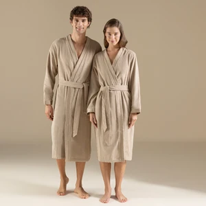 Floss Unisex Bornoz Koyu Bej