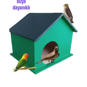 Değerli Hobi Ahşap Kumru ve Güvercin Cennet Sultan Papağanı Yuvası Dış Mekan Suya Dayanıklı 25 x 30 x 27 cm