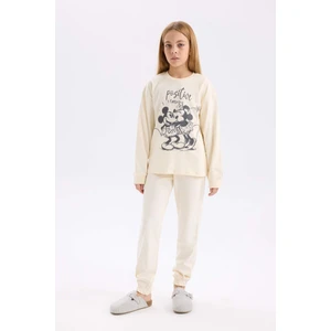 Kız Çocuk Disney Mickey & Minnie Pijama Takımı Uzun Kollu Üst Uzun Alt D7751A824WN