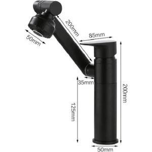 Ceyden Store Lavabo Bataryası Çok Fonksiyonlu 360 Derece Dönerli Lavabo Musluk Çok Modlu Siyah/beyaz