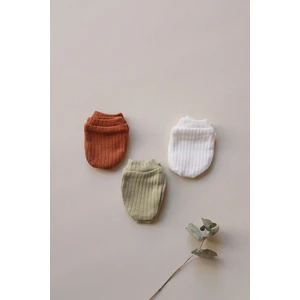 Ohlala Koala 3lü Beyaz-Yeşil-Çikolata Yenidoğan Eldiven Set