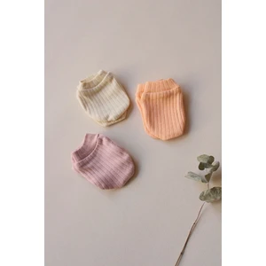 Ohlala Koala 3lü Lila-Turuncu-Krem Yenidoğan Eldiven Set