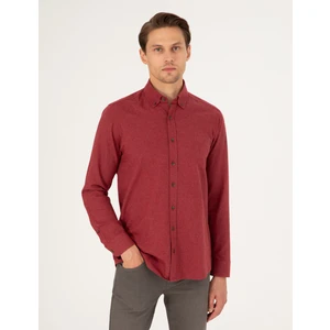 Pierre Cardin Erkek Vişne Regular Fit Uzun Kollu Gömlek 50292106-VR223
