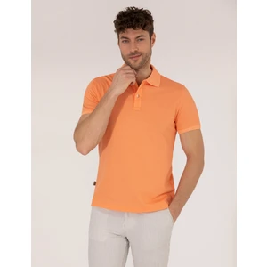 Pierre Cardin Erkek Açık Turuncu Slim Fit Polo Yaka Merserize Tişört 50262665-VR189