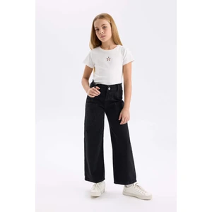 Kız Çocuk Wide Leg Kargo Geniş Bol Paça Jean Pantolon D5449A824WN