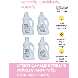 Bitkisel Çamaşır Detarjanı Doğal Lavanta Kokulu 4 Litre %30 Güçlendirilmiş Formül (100 Yıkama)