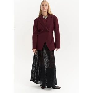 Allegany Bordo Bel Oturmalı Blazer