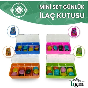 Mini Set Ilaç Kutusu Günlük 4 Bölmeli Ilaç Saklama Kutusu Seti Ilaç Organizeri