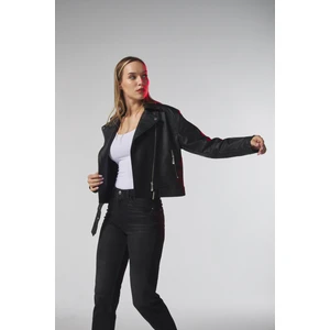Pepp Jeans Kadın Siyah Kemerli Deri Ceket