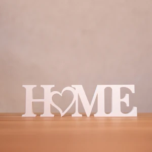 Home Yazılı Dekoratif Biblo ve Masaüstü Dekor - Beyaz 22 cm x 6 cm (Büyük Boy)