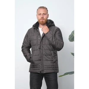 Erkek Kapüşonlu Içi Polarlı %100 Polyester Şişme Mont