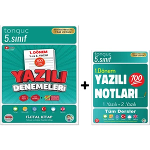 Tonguç Akademi 5. Sınıf Yazılı Notları 1. Dönem 1 ve 2. Yazılı - 5. Sınıf Yazılı Denemeleri 1. Dönem 1 ve 2. Yazılı 2'li Set