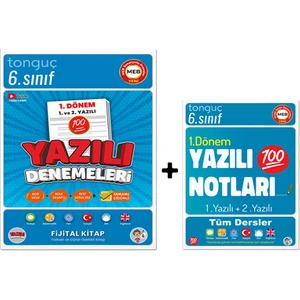 Tonguç Akademi 6. Sınıf Yazılı Notları 1. Dönem 1 ve 2. Yazılı ve 6. Sınıf Yazılı Denemeleri 1. Dönem 1 ve 2. Yazılı ( 2 Kitap)