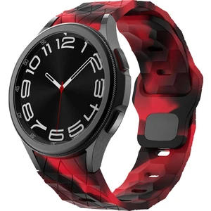 Samsung Galaxy Watch 6 44MM Uyumlu KRD-116 20MM Futbol Desenli Spor Tasarımlı Silikon Kordon