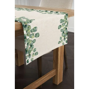 Tarzını Seç Keten Görünümlü Yaprak Desenli Runner 40X140