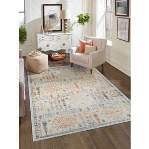 Konfor Halı Antik 1112 Klasik Vintage Salon Halısı Bej Retro Mutfak Halısı Tozumaz İnce Makine Halısı 80x150
