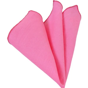 Exve Exclusive Pembe Sade Keten Dokuma Doğal Yaka Mendili