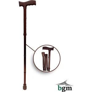 Baston Katlanabilir Denge Bastonu Yüksek Kalite Ayarlanabilir Kahverengi-Bronz Baston