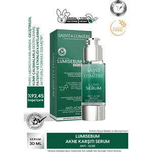 SAINT de LUMIERE LUMISEBUM Akne, Siyah Nokta ve Leke Karşıtı, Sebum Dengeleyici Matlaştırıcı ve Nemlendirici Serum 30 ml