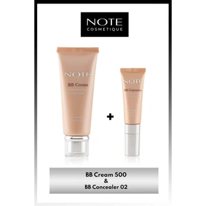 Note Cosmetics Bb Cream 500 Doğal Kapatıcı Spf 15 Bb Krem & Bb Concealer 02 Spf 15 Göz Altı Kapatıcısı Makyaj Seti