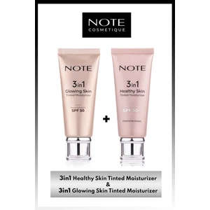 Note Cosmetics 3 in 1 Healty Skin Tinted Ton Eşitleyici 50 SPF Krem & 3 in 1 Glowing Skin Tinted Işıltılı 50 SPF Krem Makyaj Seti