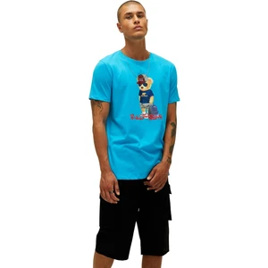 Bad Bear Bull Erkek Baskılı Bisiklet Yaka Tshirt 22.01.07.004