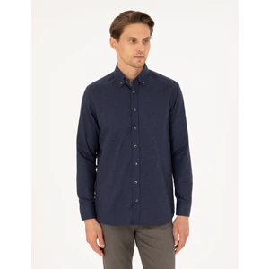 Pierre Cardin Erkek Lacivert Regular Fit Uzun Kollu Gömlek 50292106-VR033