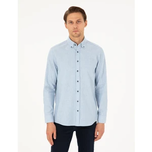 Pierre Cardin Erkek Mavi Regular Fit Uzun Kollu Gömlek 50292106-VR036