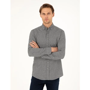 Pierre Cardin Erkek Gri Slim Fit Uzun Kollu Gömlek 50293756-VR024