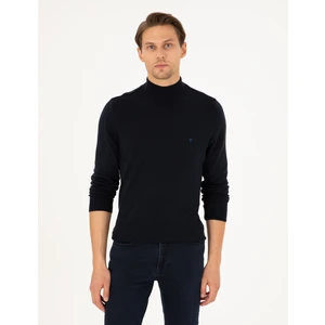 Pierre Cardin Erkek Lacivert Slim Fit Yarım Balıkçı Yaka Basic Triko Kazak 50296614-VR033