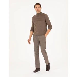 Pierre Cardin Erkek Vizon Regular Fit Beli Yandan Lastikli Kanvas Pantolon 50295941-VR052