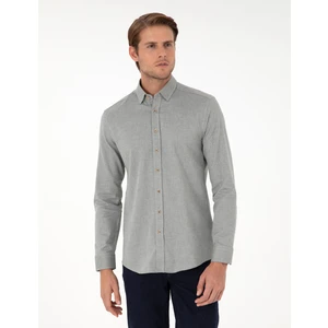 Pierre Cardin Erkek Açık Haki Slim Fit Uzun Kollu Gömlek 50292457-VR183