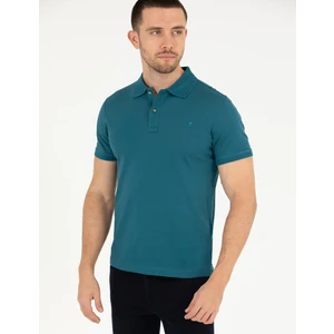 Pierre Cardin Erkek Yeşil Slim Fit Polo Yaka Merserize Tişört 50262665-VR055