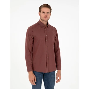 Pierre Cardin Erkek Kiremit Slim Fit Uzun Kollu Gömlek 50298570-VR031