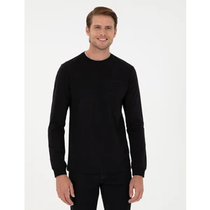 Pierre Cardin Erkek Siyah Regular Fit Bisiklet Yaka Basic Sweatshirt 50298968-VR046