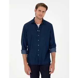 Pierre Cardin Erkek Lacivert Regular Fit Jean Gömlek 50292560-VR033