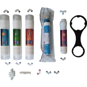Su Arıtma 5'li Filtre Seti Cihaz Yenileme Kiti + Mebran Kabı Açma Anahtarı