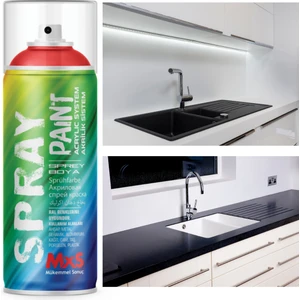 Suya Dayanıklı Mat Siyah Lavabo-Fayans Sprey Boyası 400 ml