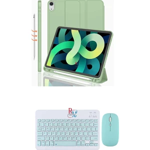 Redmud Teknoloji Ipad 10.nesil 10.9 Inç ile Uyumlu Tablet Kılıfı ve Klavye Mouse Set Kalem Bölmeli Smart Kılıf