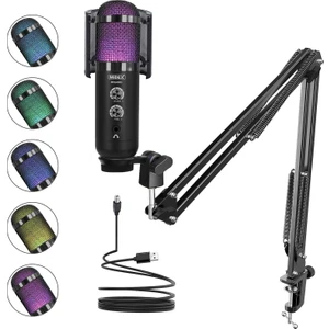 REGARD RGB Set USB Ekholu Oyuncu ve Yayıncı Mikrofonu (Kayıt Gaming Tiktok Twitch Canlı yayın Discord Youtube)