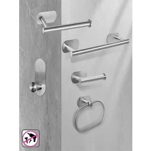 Kendinden Yapışkanlı Banyo Seti 5 Li Krom