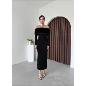 Tasarım Peluş Straplez Elbise