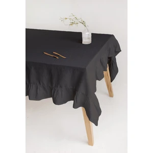 Rufle | Premium Fırfırlı Gri Masa Örtüsü 140 x 180 cm