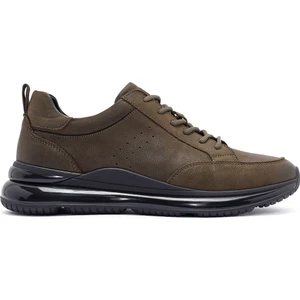 Erkek Haki Bağcıklı Nubuk Deri Sneaker 24WFD6923V3