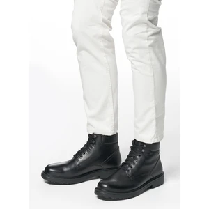 Erkek Siyah Lagorai + Grip Abx Bağcıklı Waterproof Deri Casual Bot U46HQA00043C9999